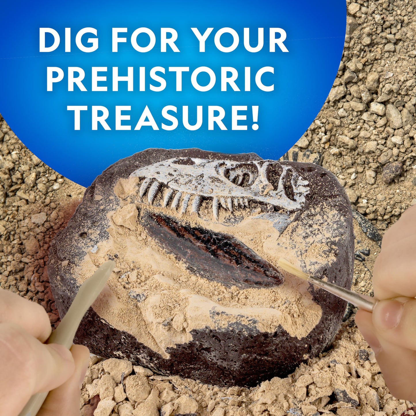 NATIONAL GEOGRAPHIC Dino Fossil Dig Kit & Dinosaur Book for Kids- Excavate a Replica Dinosaur Tooth Fossil and Study Paleontology with a Full-Color