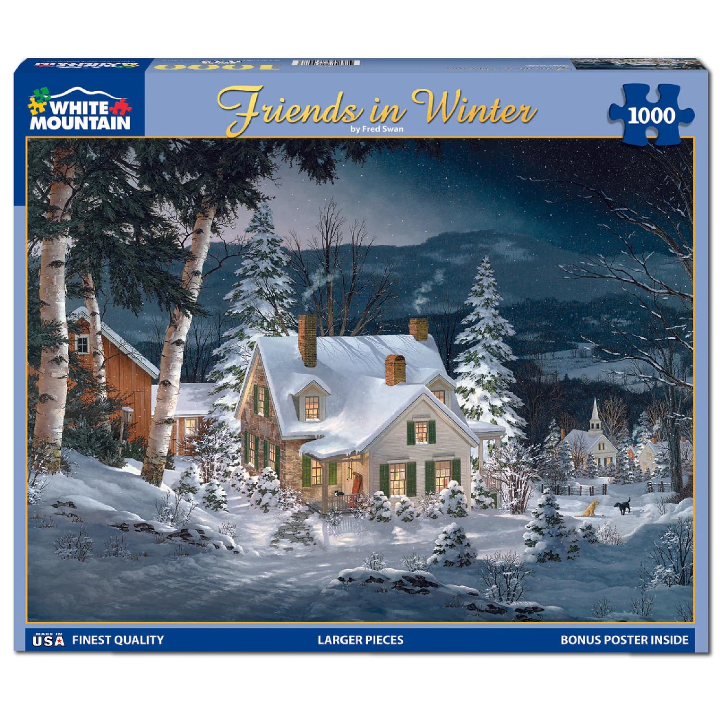 White Mountain 1000 Piece Jigsaw Puzzle, Friends in Winter