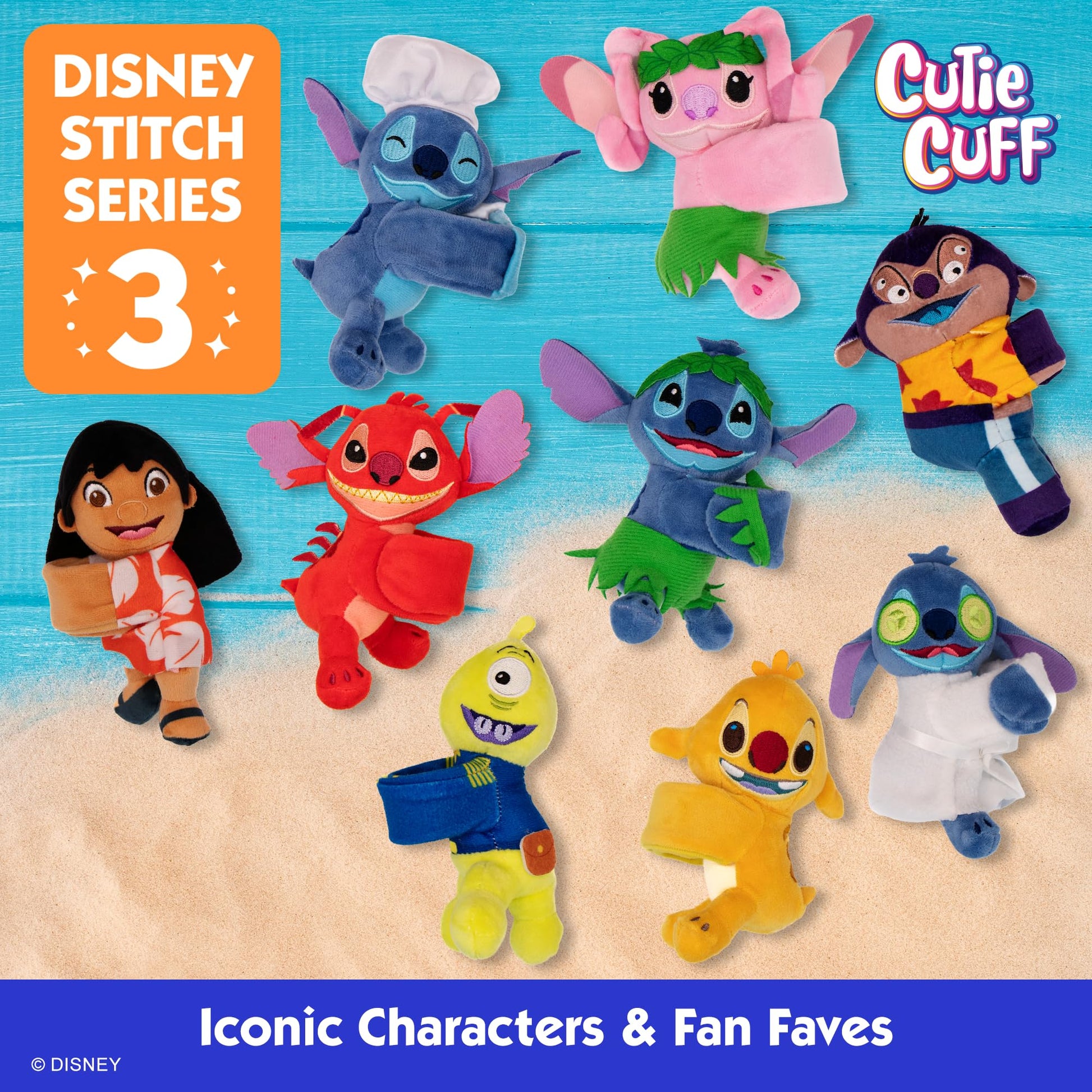 Disney Stitch Cutie Cuff - Mystery Plush Slap Bracelet - Series 3