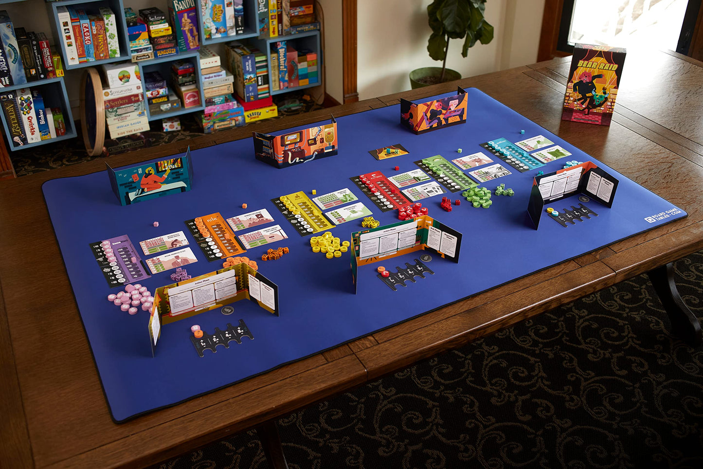 Board Game Playmat [3.5'x5.5'/Thick Super Cushioned/Stitched Edge/Water Resistant] with Carrying Case - for Tabletop Board Games, Card Games, RPG