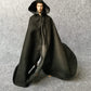 SSbeauty M 1:6 Scale Medival Knights Soldier Cloak Gown Hooded Cape with Iron Wire for 12" Action Figure (Black)