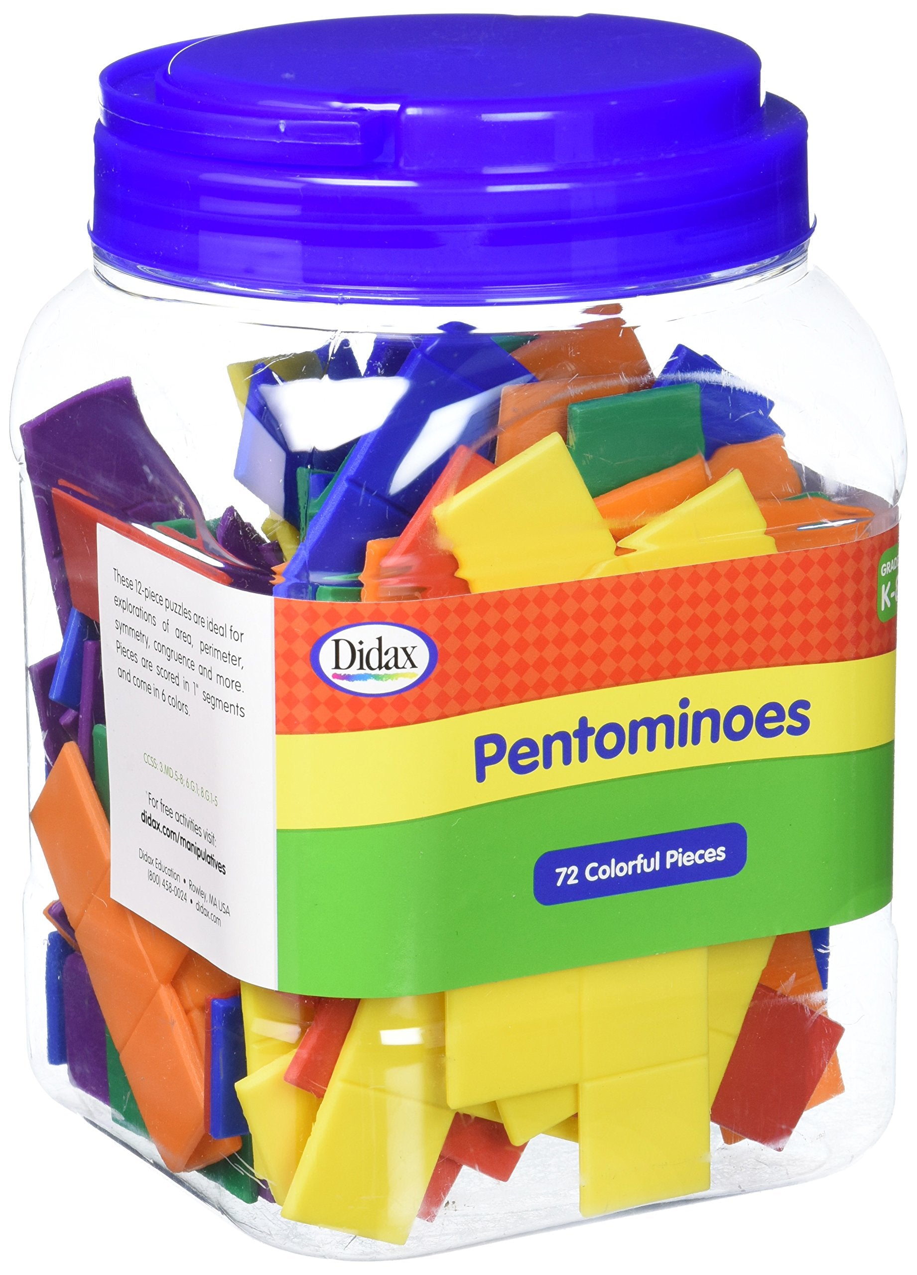 Didax Pentominoes Classroom Set - Bring Math Concepts to Life Using 72 Colorful Pieces - Supports Student Mathematical Success from Beginning