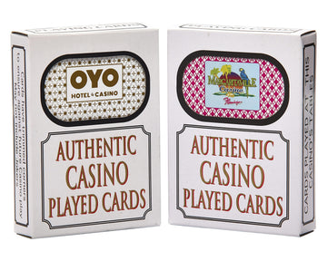 Authentic Las Vegas Casino Playing Cards - 2 Deck Bundle (No Jokers) - Used Casino Cards with Cut Corners, Standard Size - Designs from Assorted