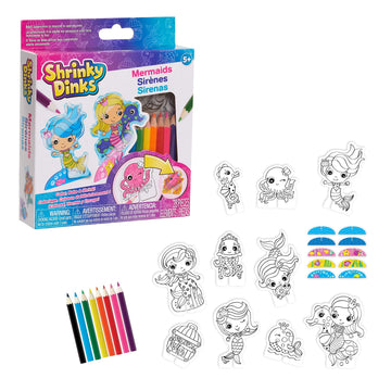 Shrinky Dinks Minis Mermaids, Includes 10 Preprinted Shrinky Dinks, Kids Art and Craft Activity Set, Kids Toys for Ages 5 Up by Just Play