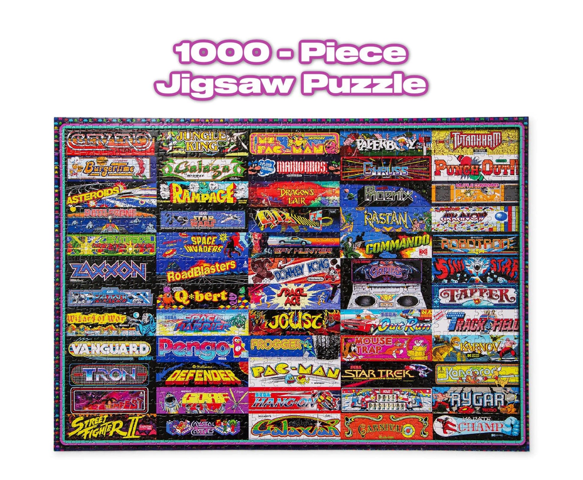 Arcadeageddon! Retro Arcade Game Collage Puzzle for Adults and Kids | Difficult 1000 Piece Jigsaw Puzzle, '80s Toys & Games | Interactive Brain