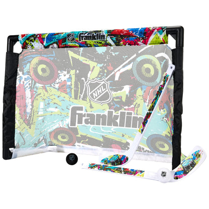 Franklin Sports NHL Kids Mini Hockey Goal + Sticks Set