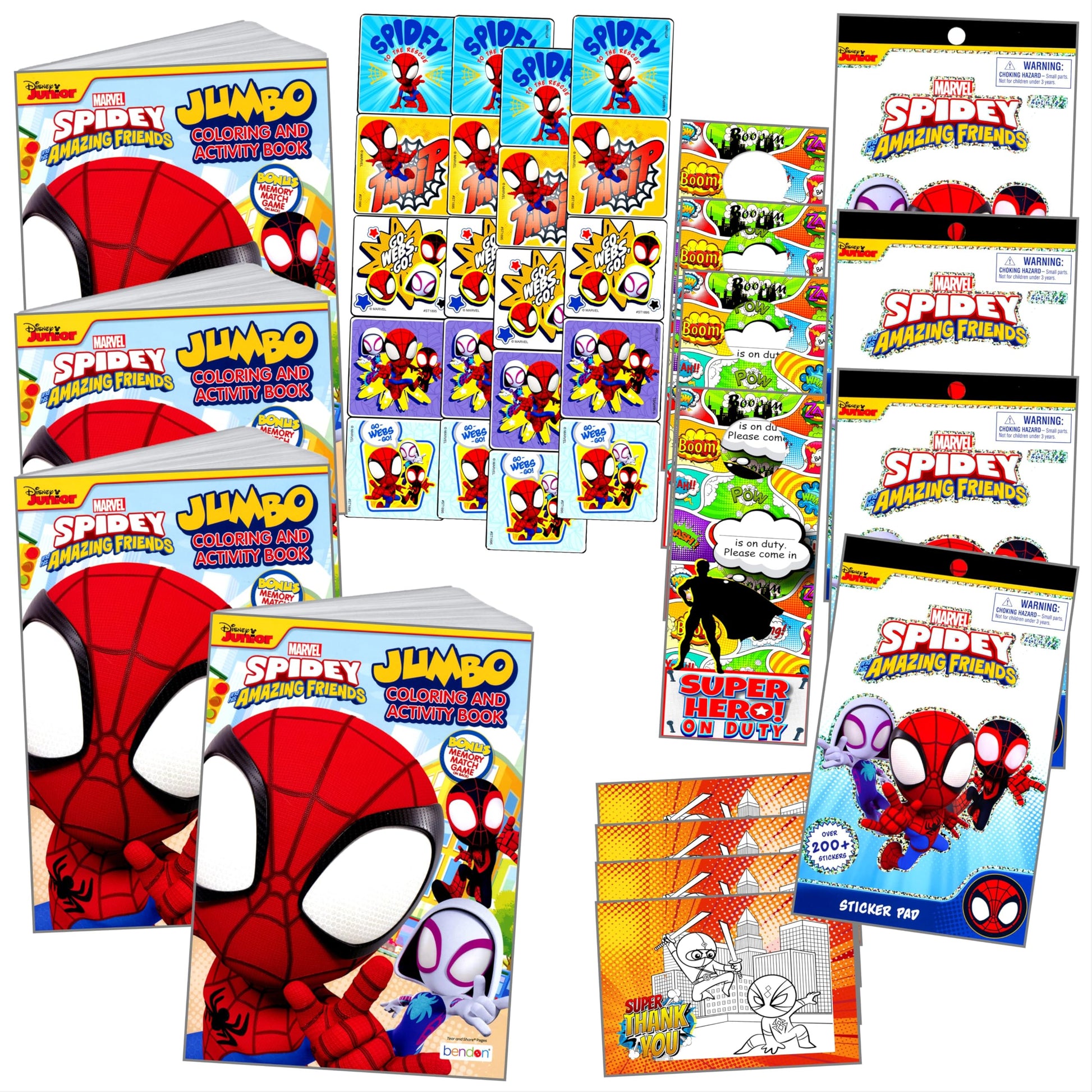 Bendon Spidey and His Amazing Friends Party Pack Stickers Includes Spidey Stickers, Reward Sticker Set, Superhero Door Hanger, and More