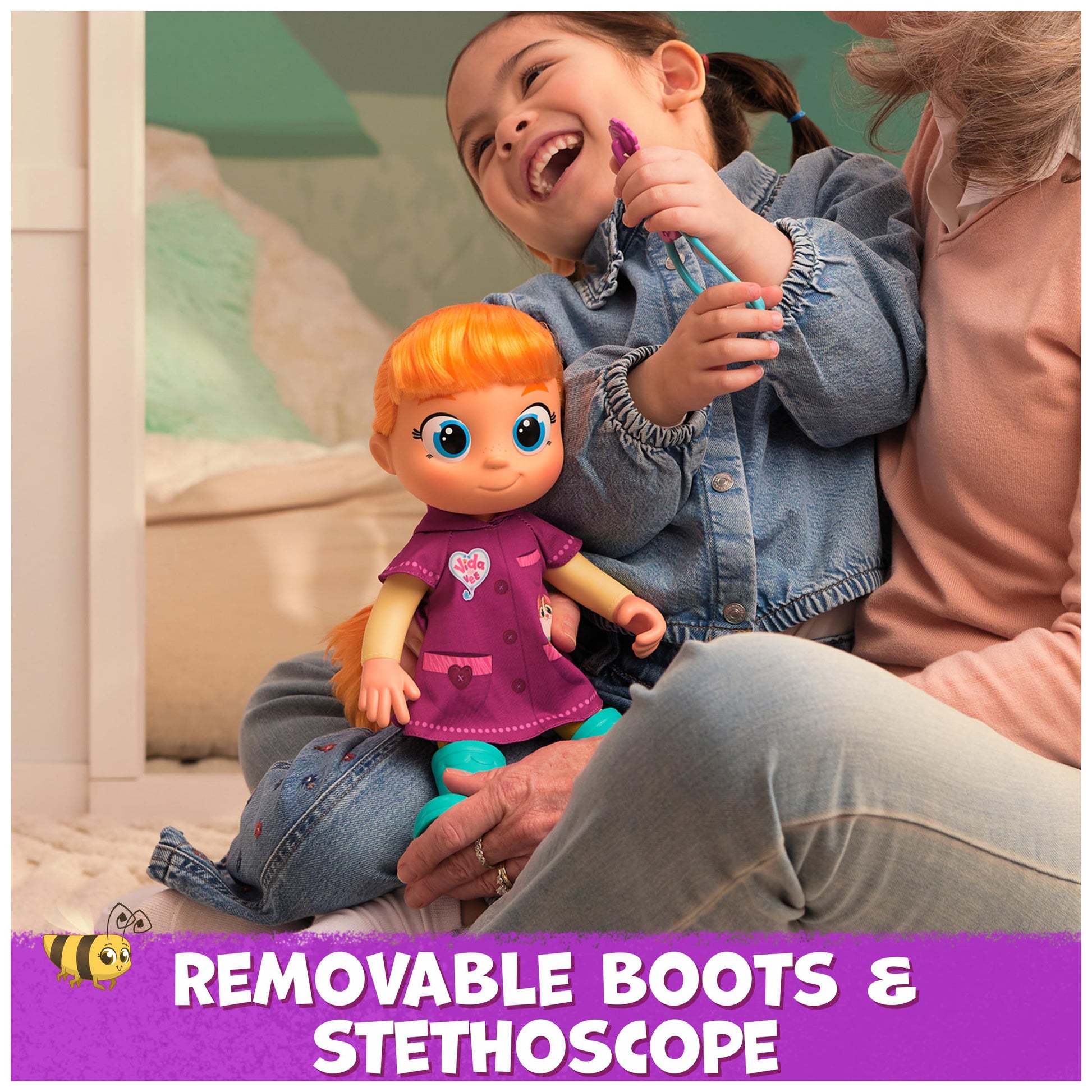 Vida The Vet, Vida Toddler Doll, 13-Inch Tall Toy Doll with Rooted Red Hair & Doctor Kit Accessories, Kids Toys for Girls & Boys Ages 3 and up