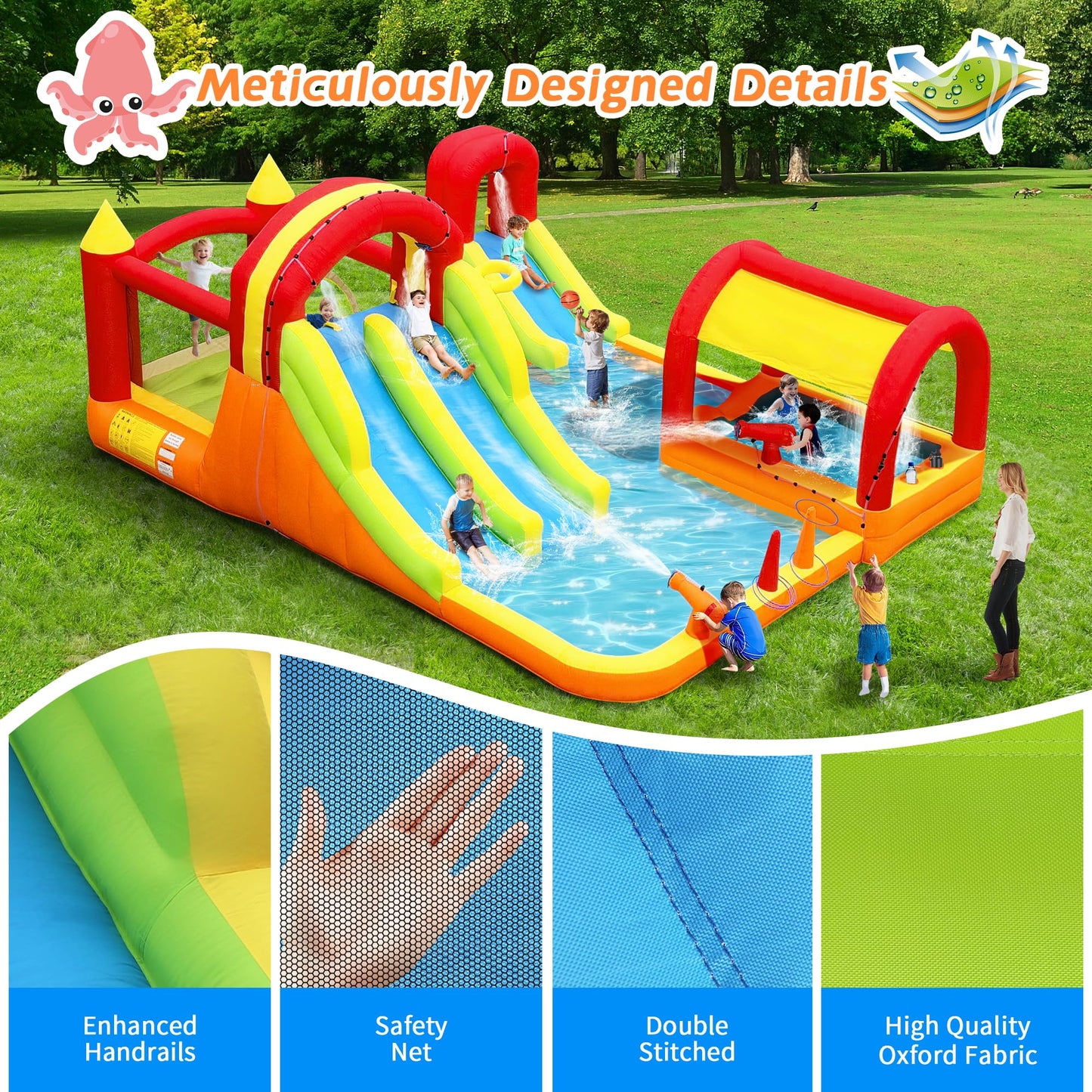 Bestsun Inflatable Water Slide Bounce House Combo Kids Bouncy Castle