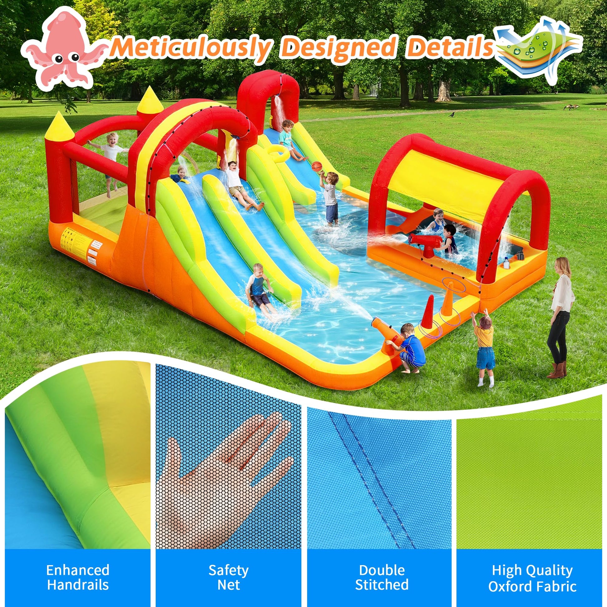 Bestsun Inflatable Water Slide Bounce House Combo Kids Bouncy Castle