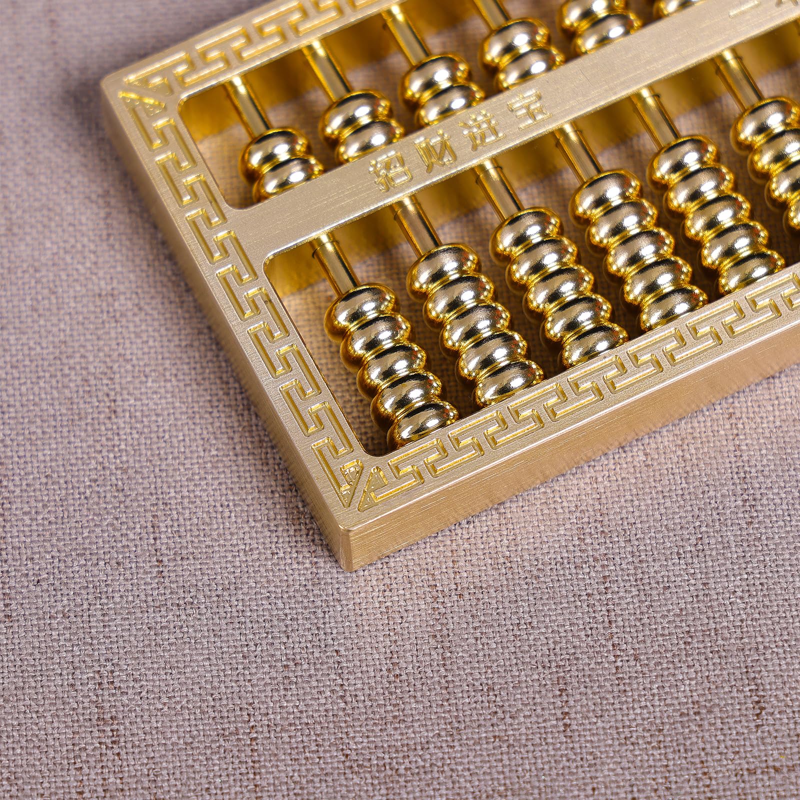 Ailuter Brass Mini Abacus, Copper Decoration, Chinese Calculator Math Tool for Kids Adults, Gold (09-1)