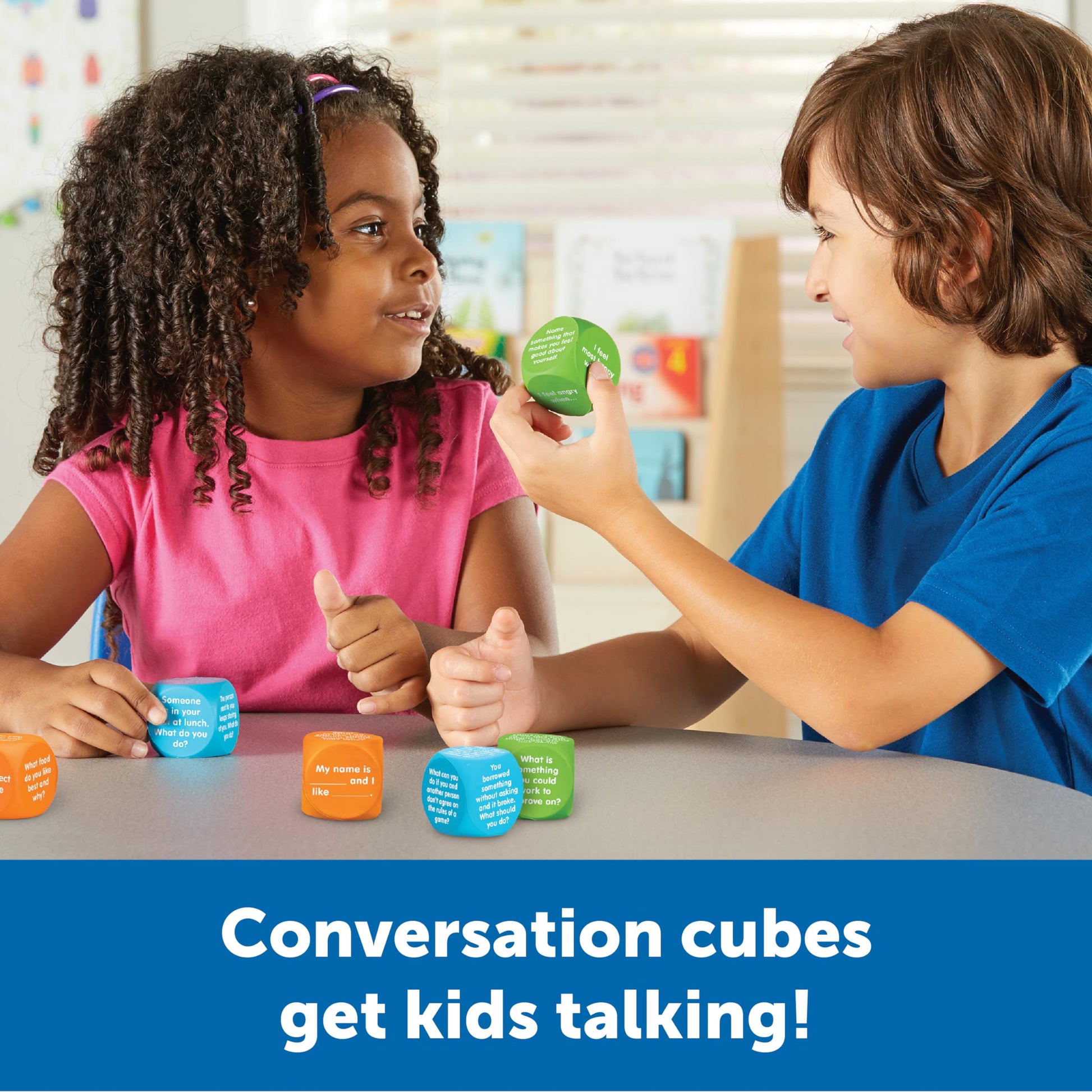 Learning Resources Let's Talk Cubes - Social Emotional Activities, Speech Therapy Materials, Ice Breaker, Occupational Sensory Gifts For Boys