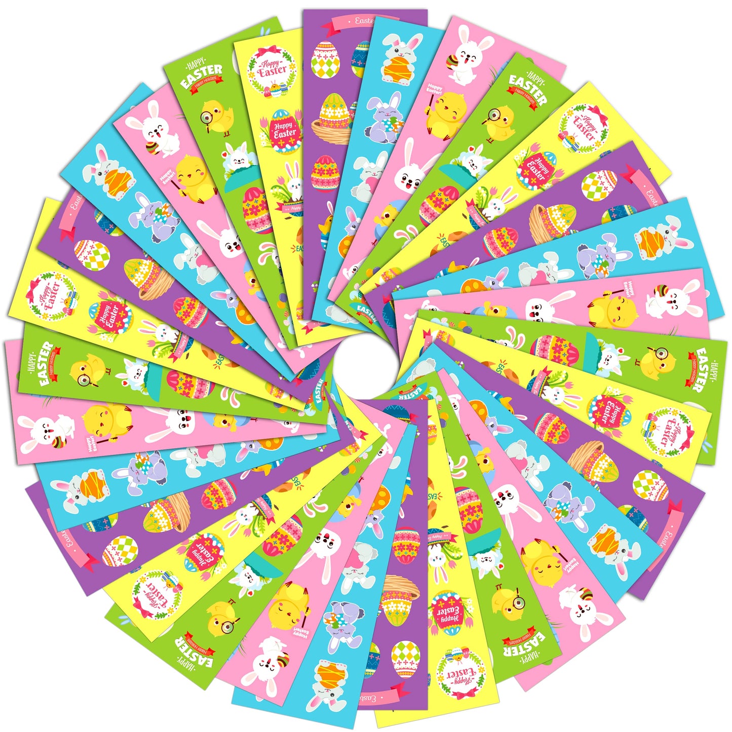 LINAYE 100 Sheets Easter Stickers for Kids - 1100PCS Assorted Easter Stickers Bulk for Egg Treats Basket Stuffers Gift Party Favor Supplies for Kids