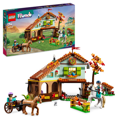 Lego Friends Autumn’s Horse Stable 41745 Building Toy, Role-Play Fun for Kids Ages 7+, with 2 Mini-Dolls and 2 Horses, Carriage and Riding