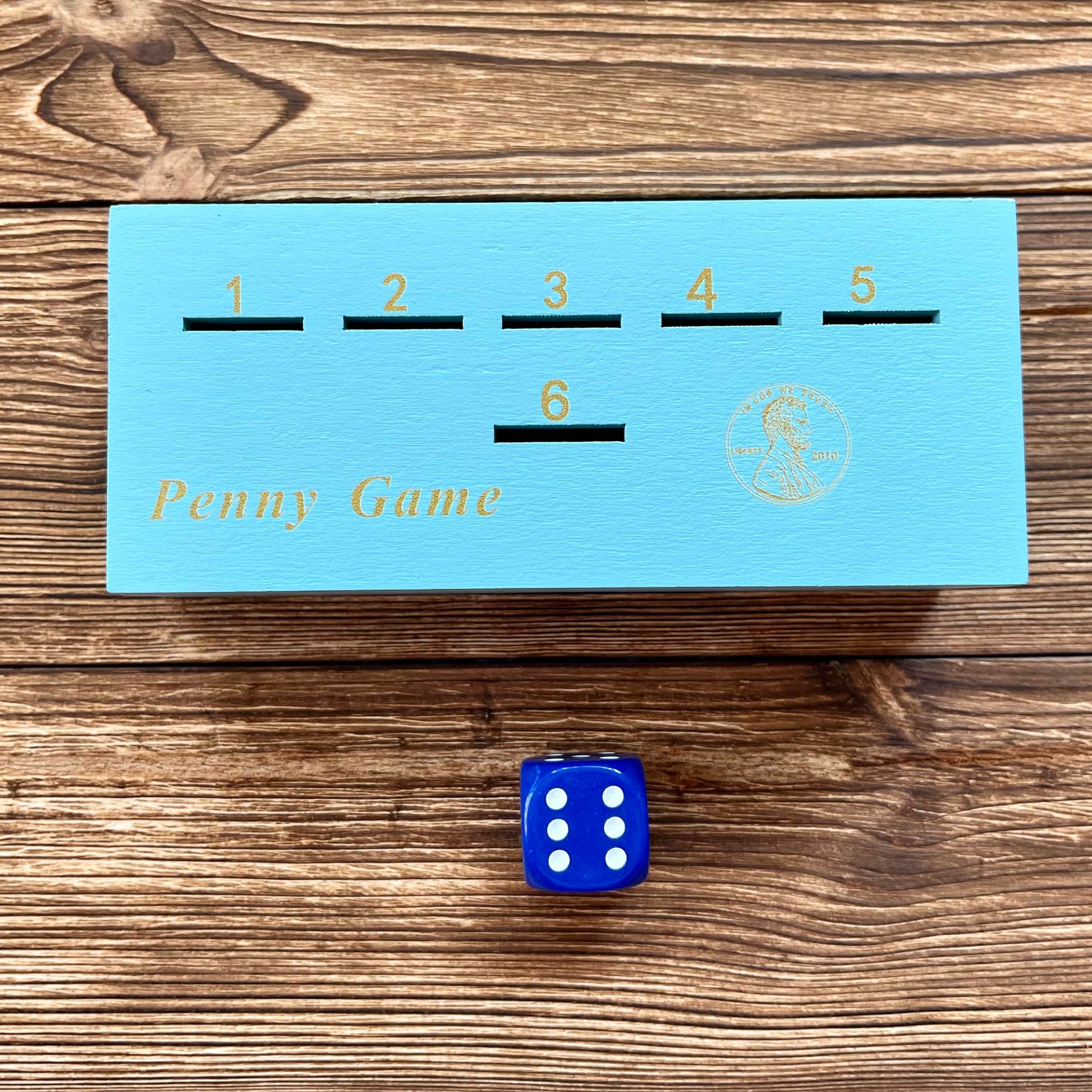 CBLKUS Penny Game, Fantastic Board Game for Family, Coin Game Wood Box for 2+ Player, Simple Strategic Dice Game with Coins, Get Rid Pennies to Win