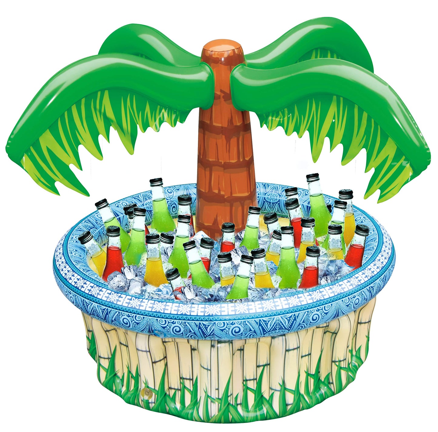 JOYIN 28” Inflatable Palm Tree Cooler, Luau Hawaiian Tropical Beach Themed Party Decorations, Blow Up Palm Trees Cooler Outdoor Party Supplies, Kids