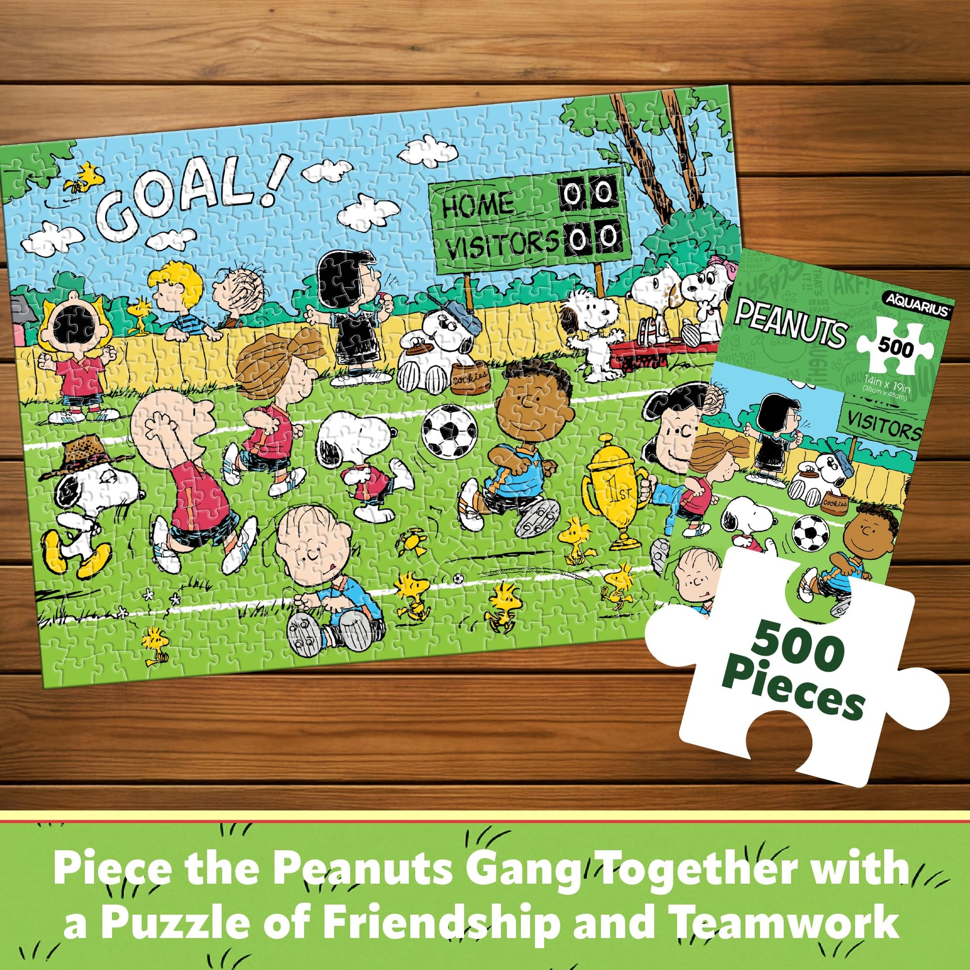 AQUARIUS Peanuts Snoopy Soccer 500 Piece Jigsaw Puzzle