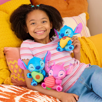 Disney Stitch Small 7-inch Plush Stuffed Animal, Stitch with Taco, Easter Basket Fillers, Gifts, Presents, Kids Toys for Ages 2 Up by Just Play, Kids