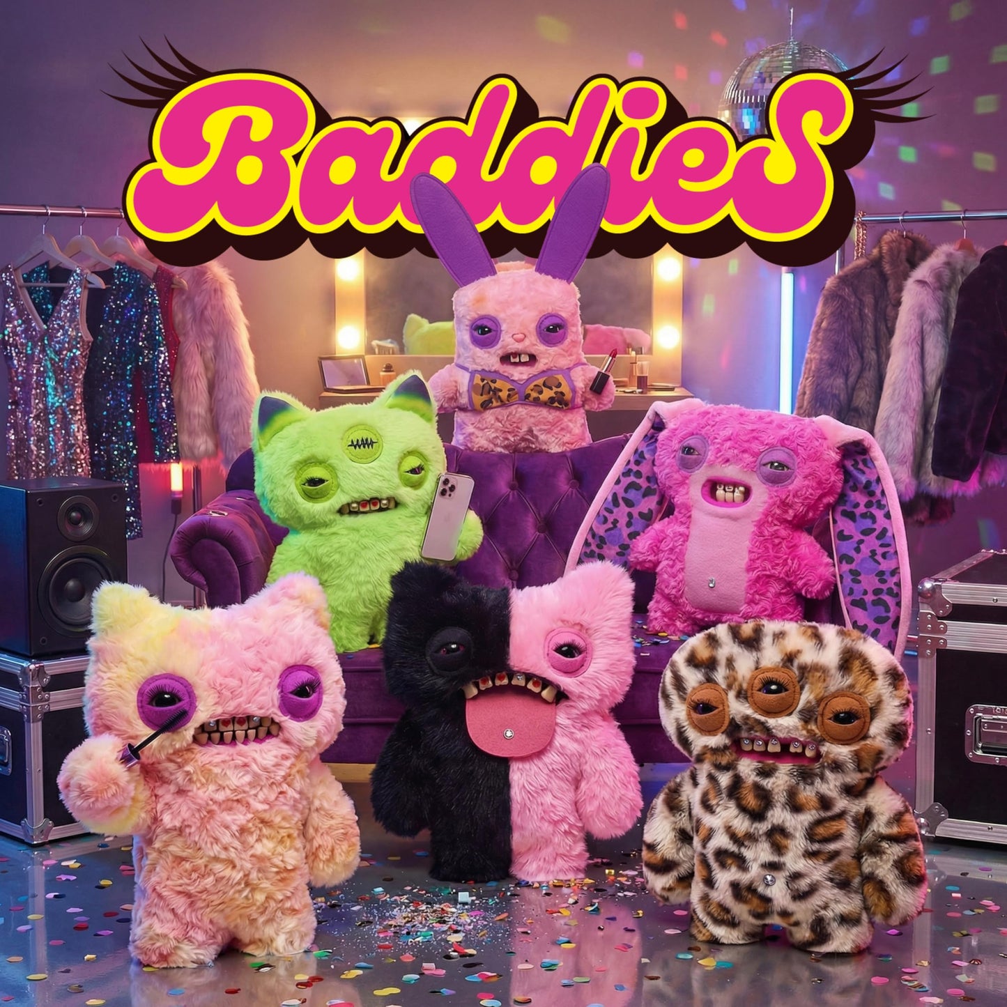 Fuggler Baddies Fuggs 9 Inch Plush Collectible Toy (Wide Eyed Weirdo) by ZURU Featuring Funny Ugly Monster Designs with Fierce Attitude, Bold Style