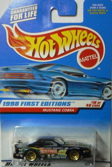 Hot Wheels Mustang Cobra Black 1998 First Editions Series #18 of 40 Basic Car 1:64 Scale Series Collector #665