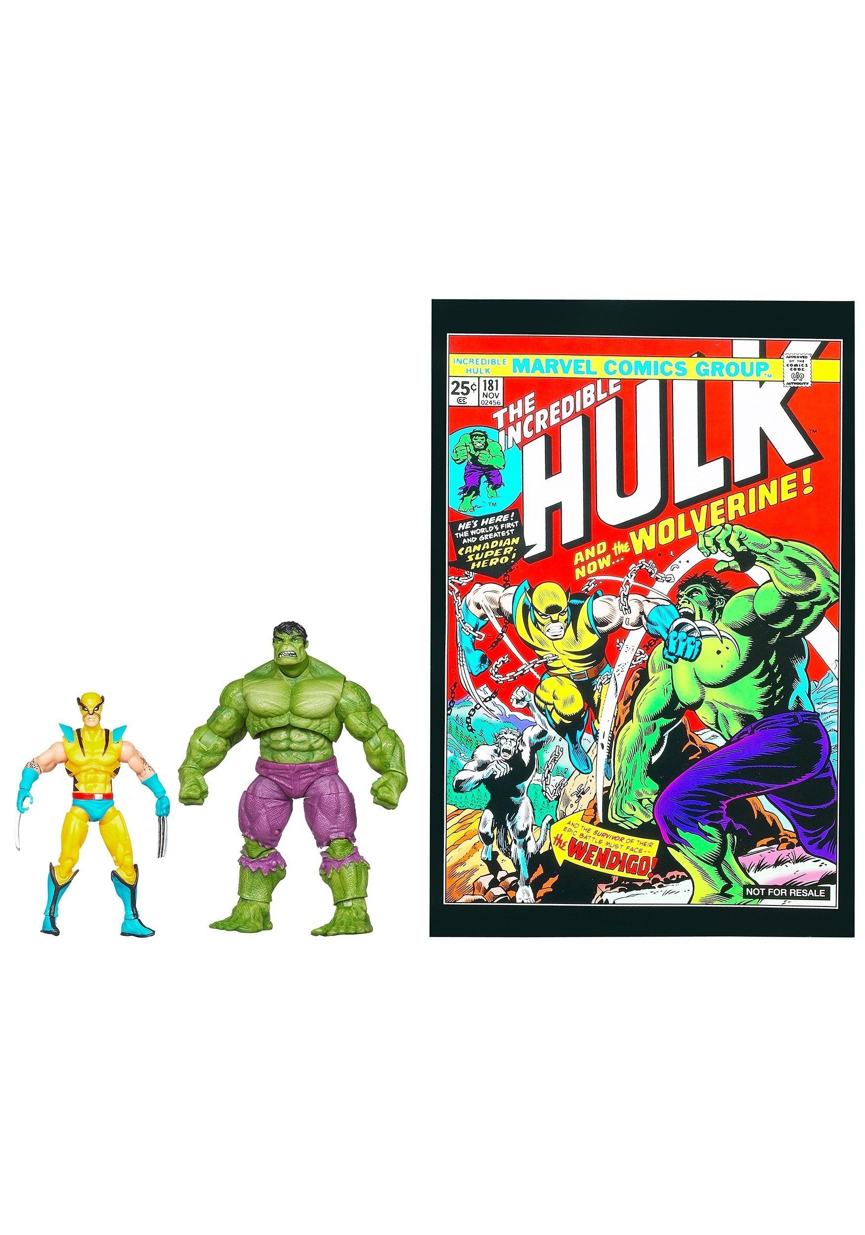 Marvel Universe, Greatest Battles Comic Pack, Wolverine vs. Hulk [Green] Action Figures, 3.75 Inches