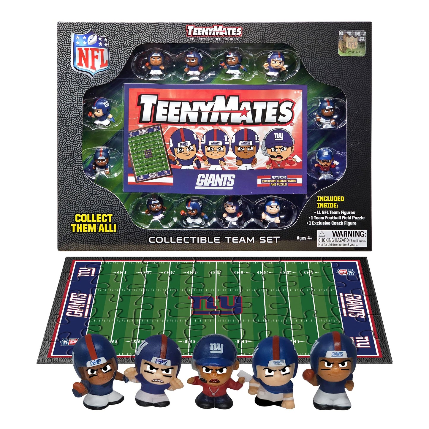 TeenyMates NFL Football Action Figures Gift Set, New York Giants