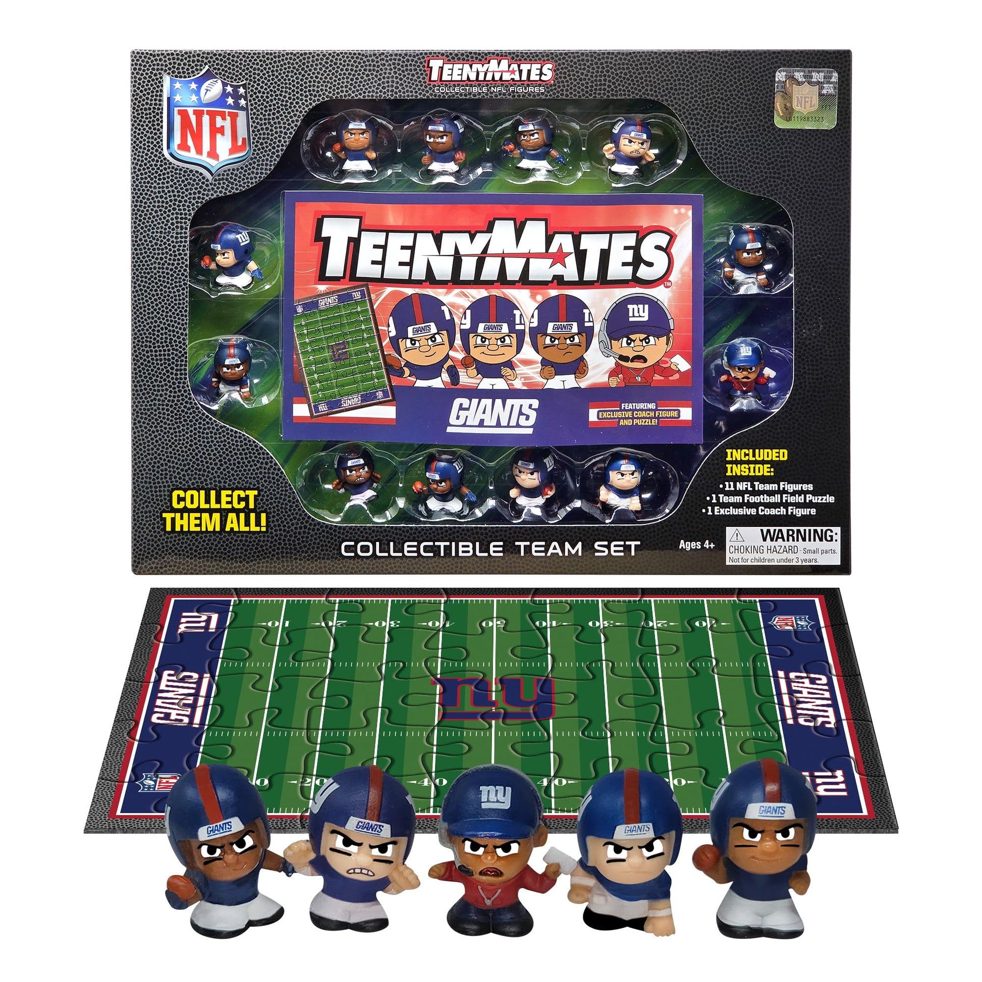 TeenyMates NFL Football Action Figures Gift Set, New York Giants