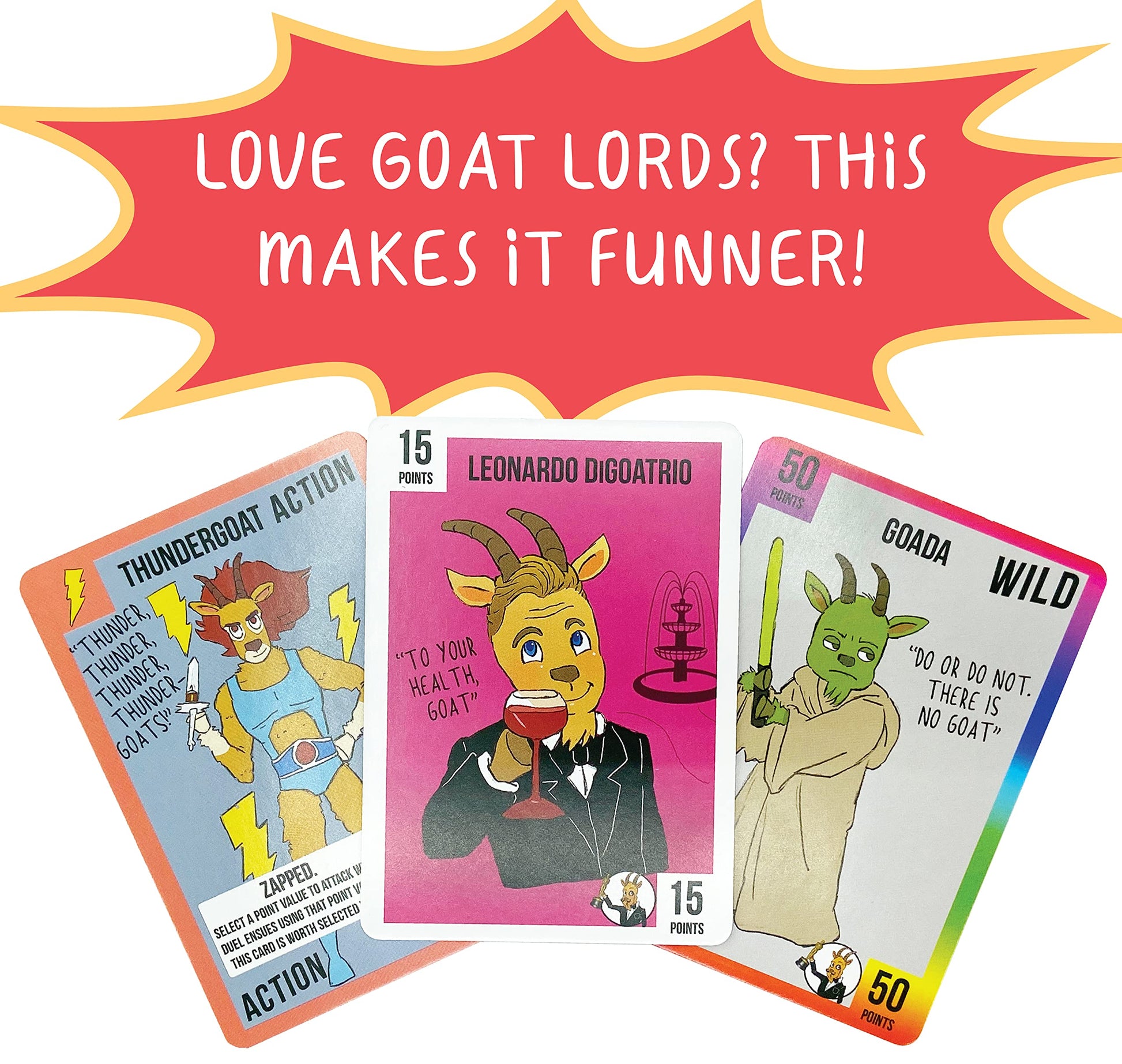 Goat Lords - Hilarious and Competitive New Card Game, Best for Adults, Teens, and Kids, Ages 7 and Up. Awesome Party Game for Families, Fun Board