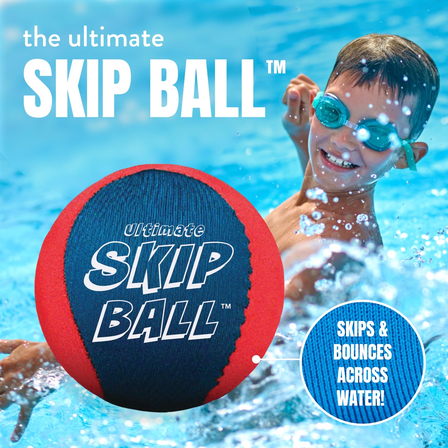 Activ Life The Ultimate Water Skip Ball (2 Pack), Water Bouncing Toys, Fun Games at Beach, Lake, Swimming Pool, Birthday Gift for All Ages Kids