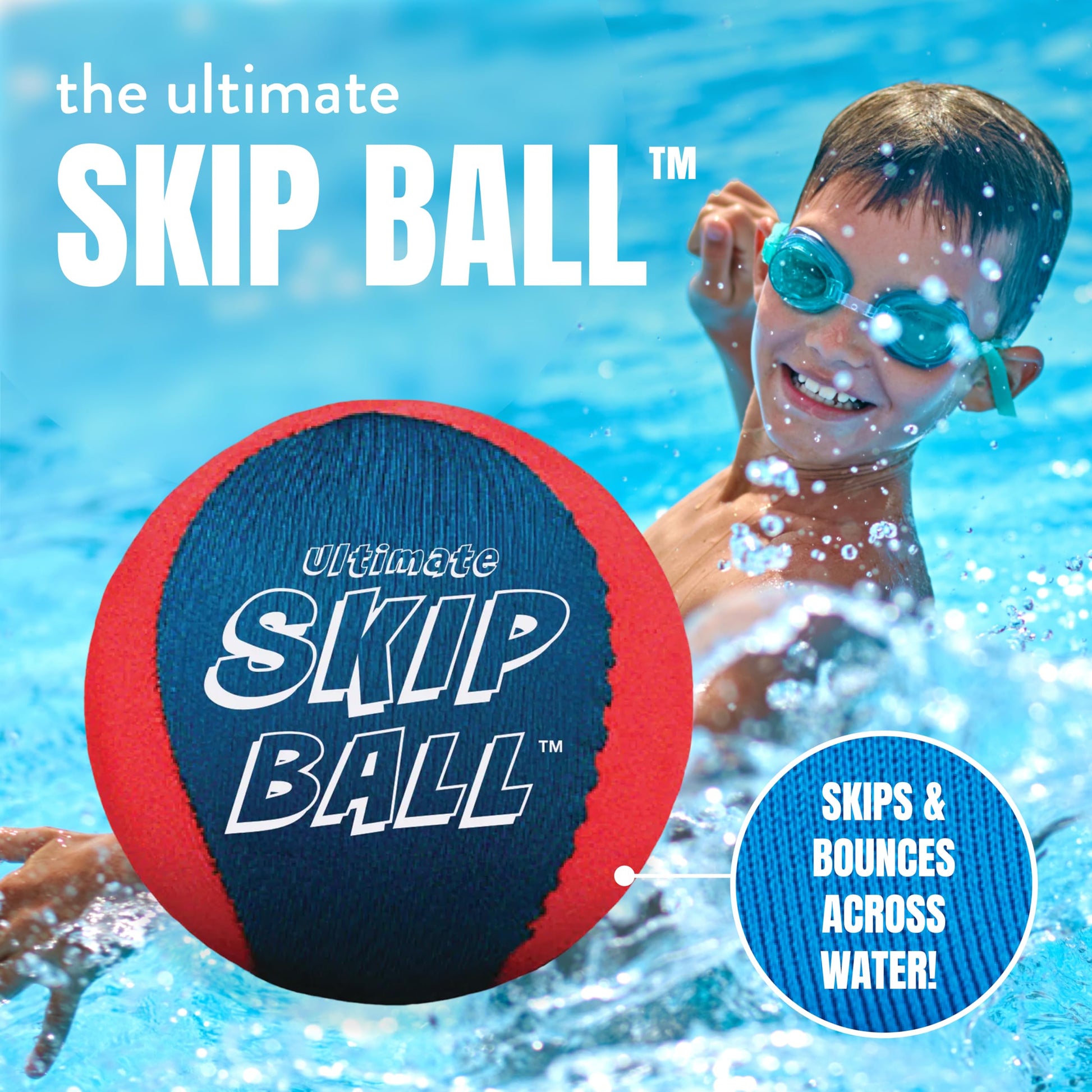 Activ Life The Ultimate Water Skip Ball (2 Pack), Water Bouncing Toys, Fun Games at Beach, Lake, Swimming Pool, Birthday Gift for All Ages Kids