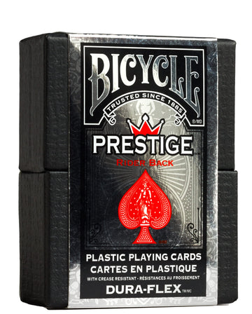 Bicycle Prestige Waterproof Playing Cards, Red 100% Plastic Deck, Durable Casino Quality Poker Cards for Poker, Blackjack, Pool, Beach, Camping