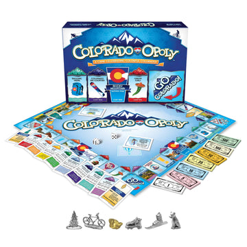 Late for The Sky Colorado-Opoly Board Game - Colorado Travel Family Game Night, Property Trading Strategy Fun, Made in USA, 2-6 Players Ages 8+