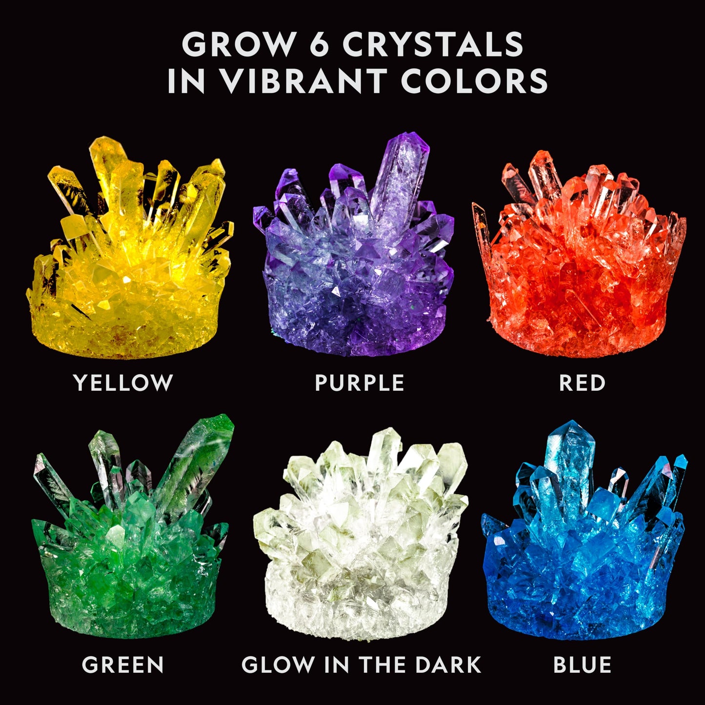 National Geographic Mega Crystal Growing Kit with 6 Crystals for Kids 8-12
