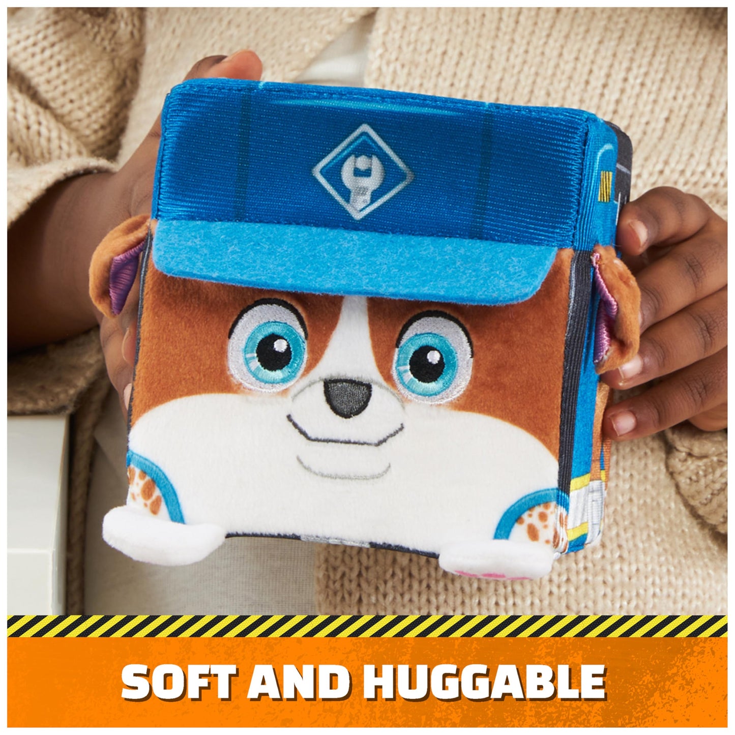 Rubble & Crew Stuffed Animals, Wheeler, 4-Inch Cube-Shaped Plush Toy for Kids Ages 3 and Up