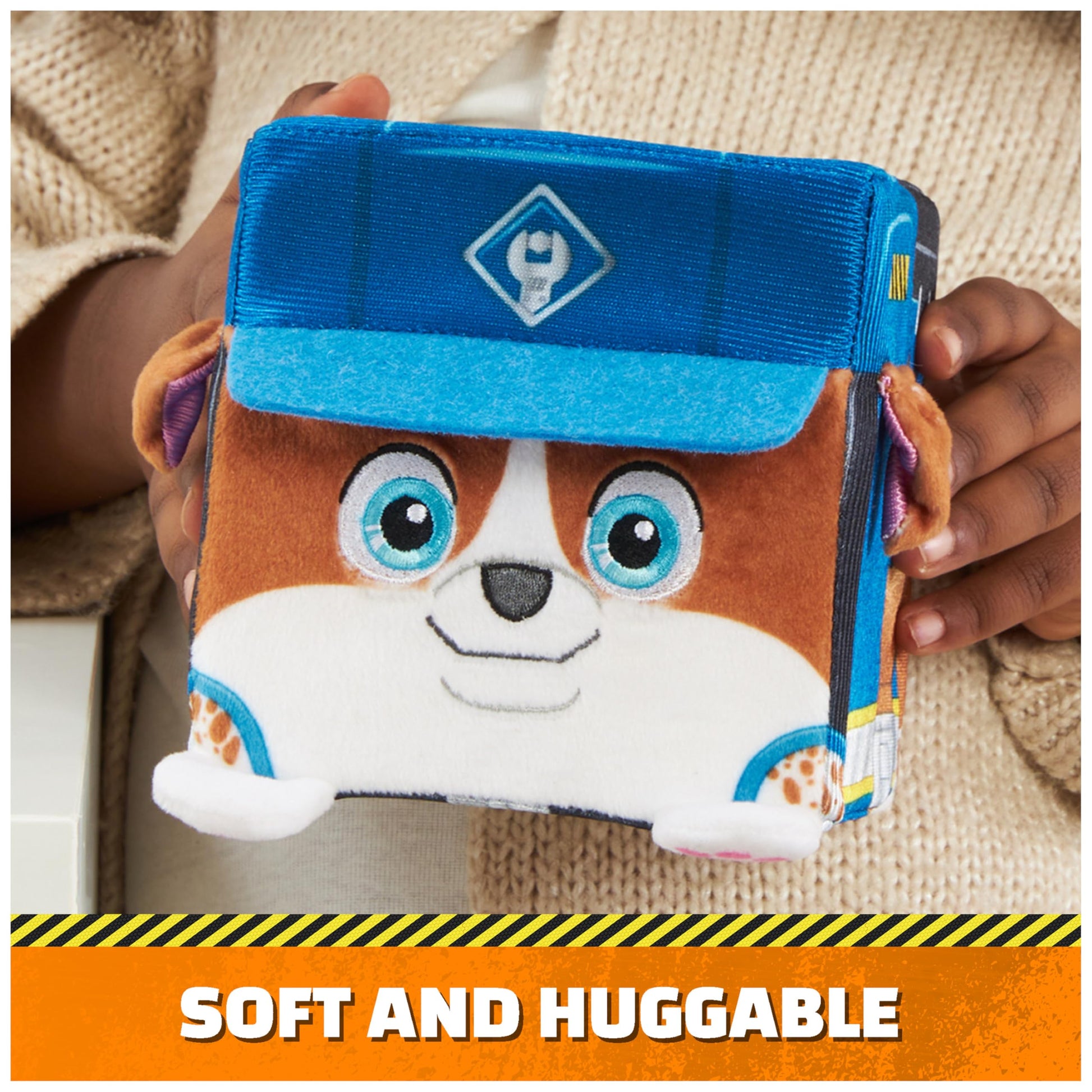 Rubble & Crew Stuffed Animals, Wheeler, 4-Inch Cube-Shaped Plush Toy for Kids Ages 3 and Up