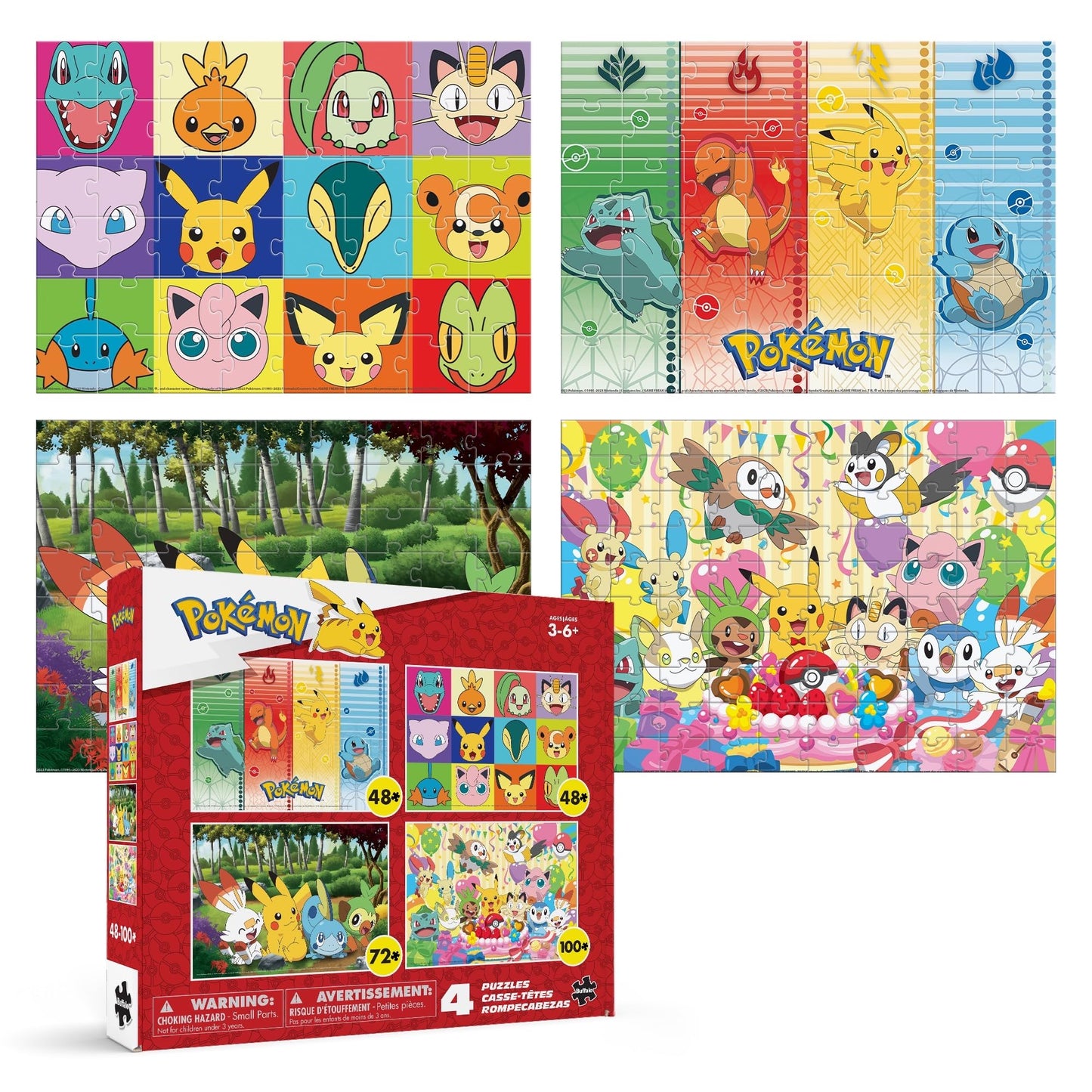 Buffalo Games - Pokémon - 4 Pack 500 Piece Puzzles for Kids Ages 3-6+