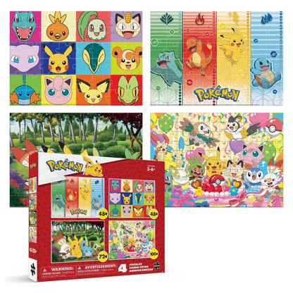 Buffalo Games - Pokémon - 4 Pack 500 Piece Puzzles for Kids Ages 3-6+