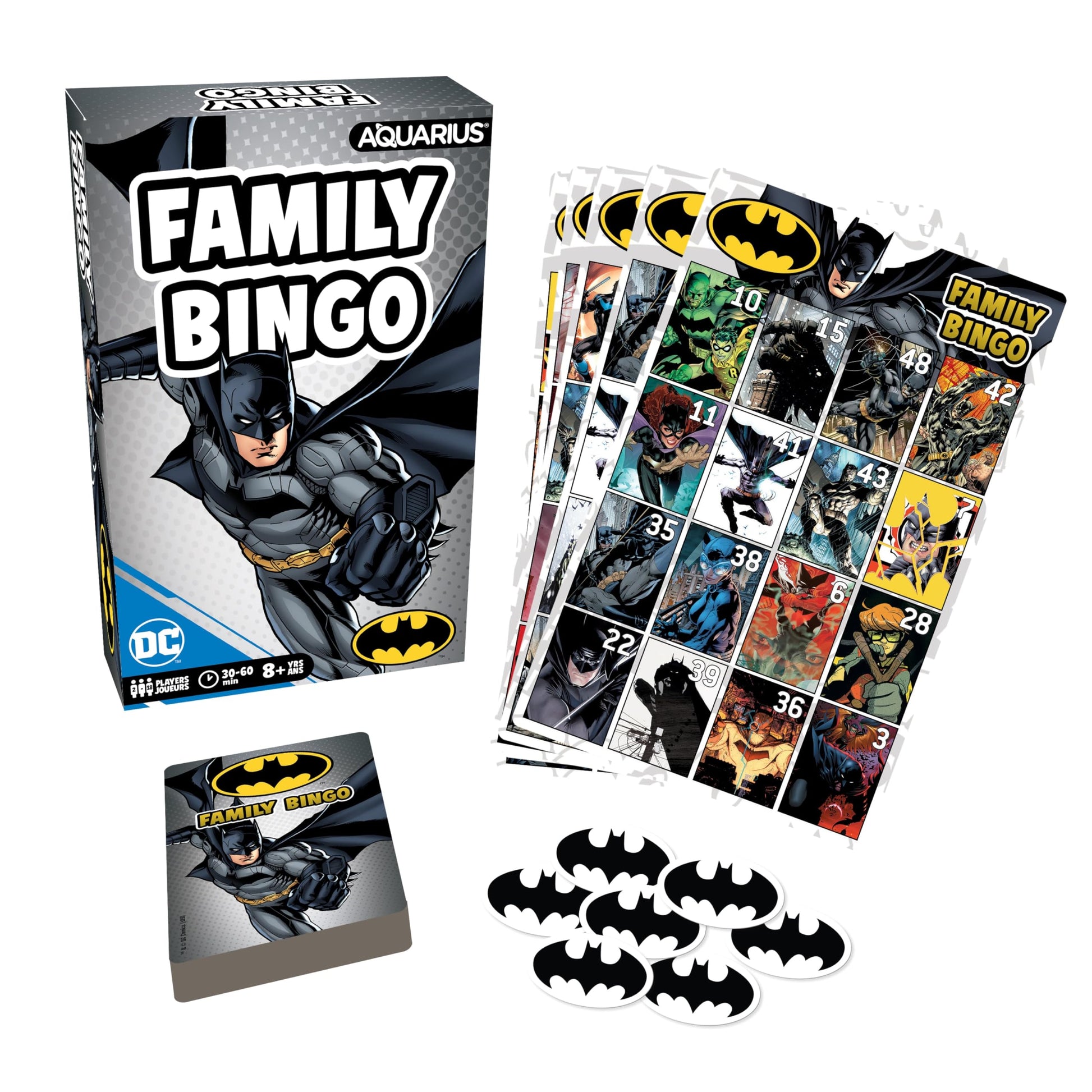 Aquarius DC Comics Batman Family Bingo Game, Superhero Party Board Game for Kids Teens Adults, Officially Licensed Batman Gift, Ages 8+