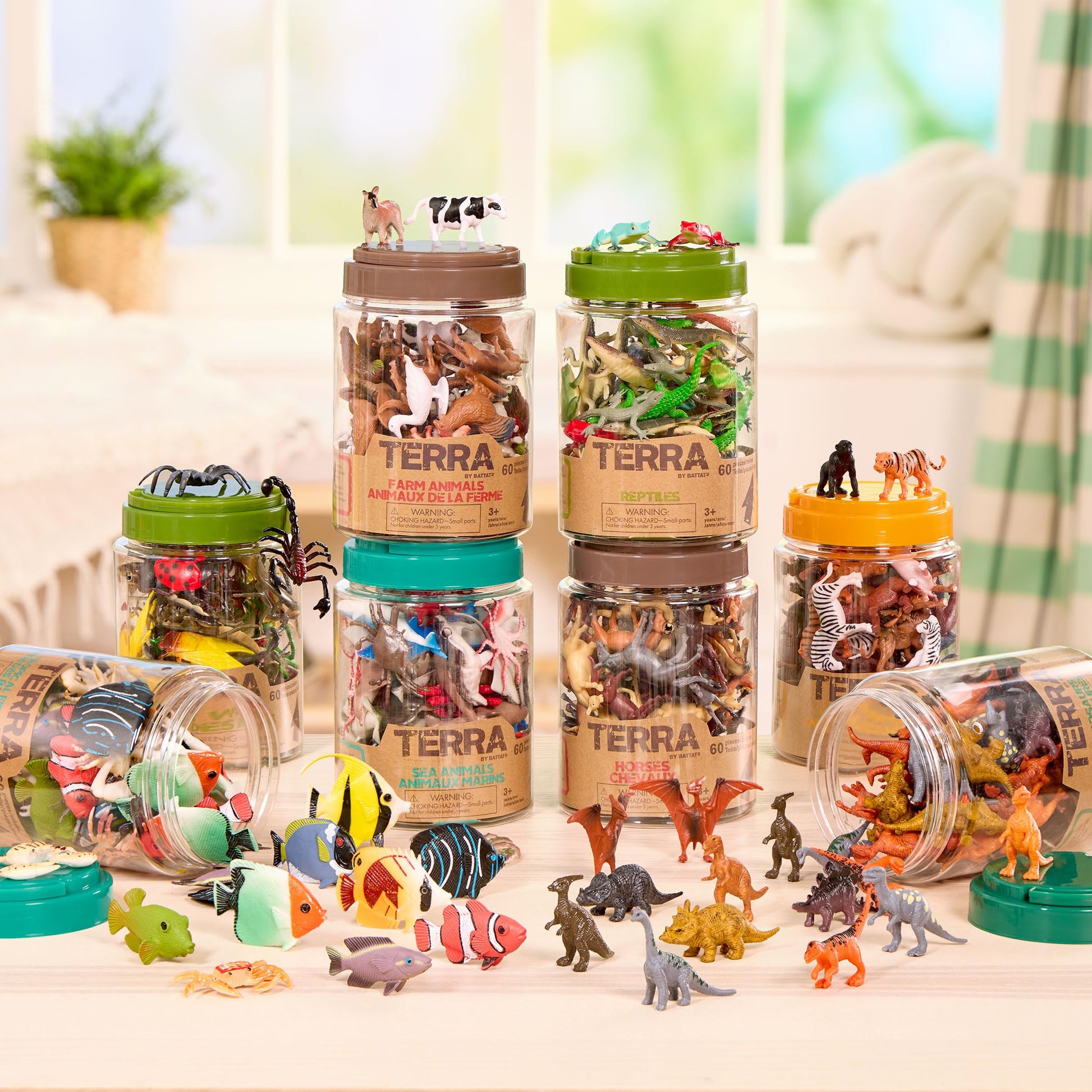 Terra by Battat Tropical Fish World, 60 Mini Ocean Animal Figures, Animals
