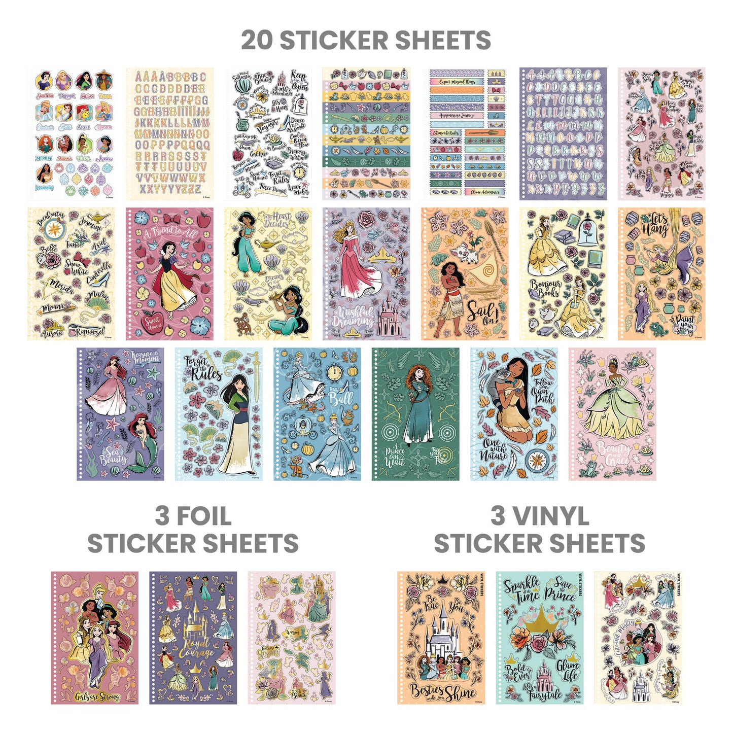 Fashion Angels Disney Princess 1000+ Tabbed Sticker Collection Book