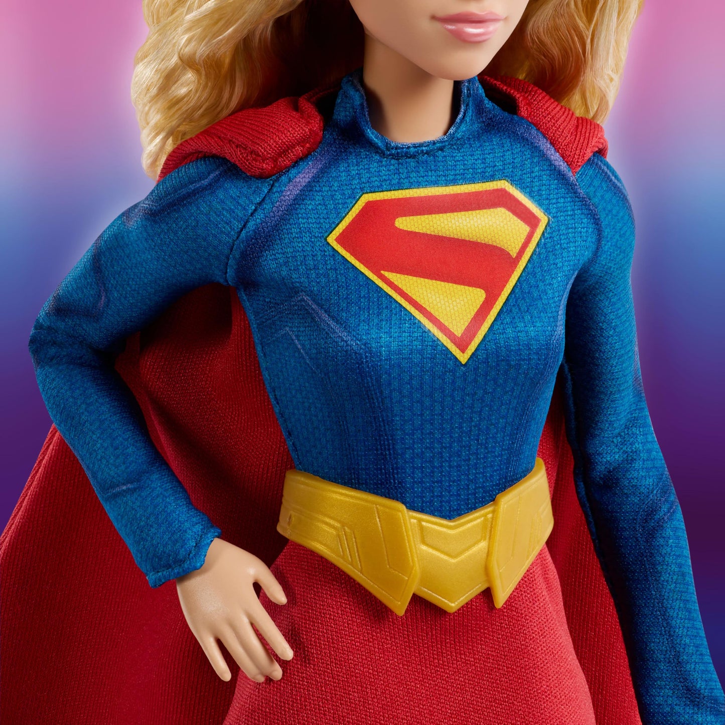 Barbie Signature DC Supergirl Fashion Doll, Blonde with Super Hero Costume & Cape, Collector Doll in Displayable Packaging & Doll Stand