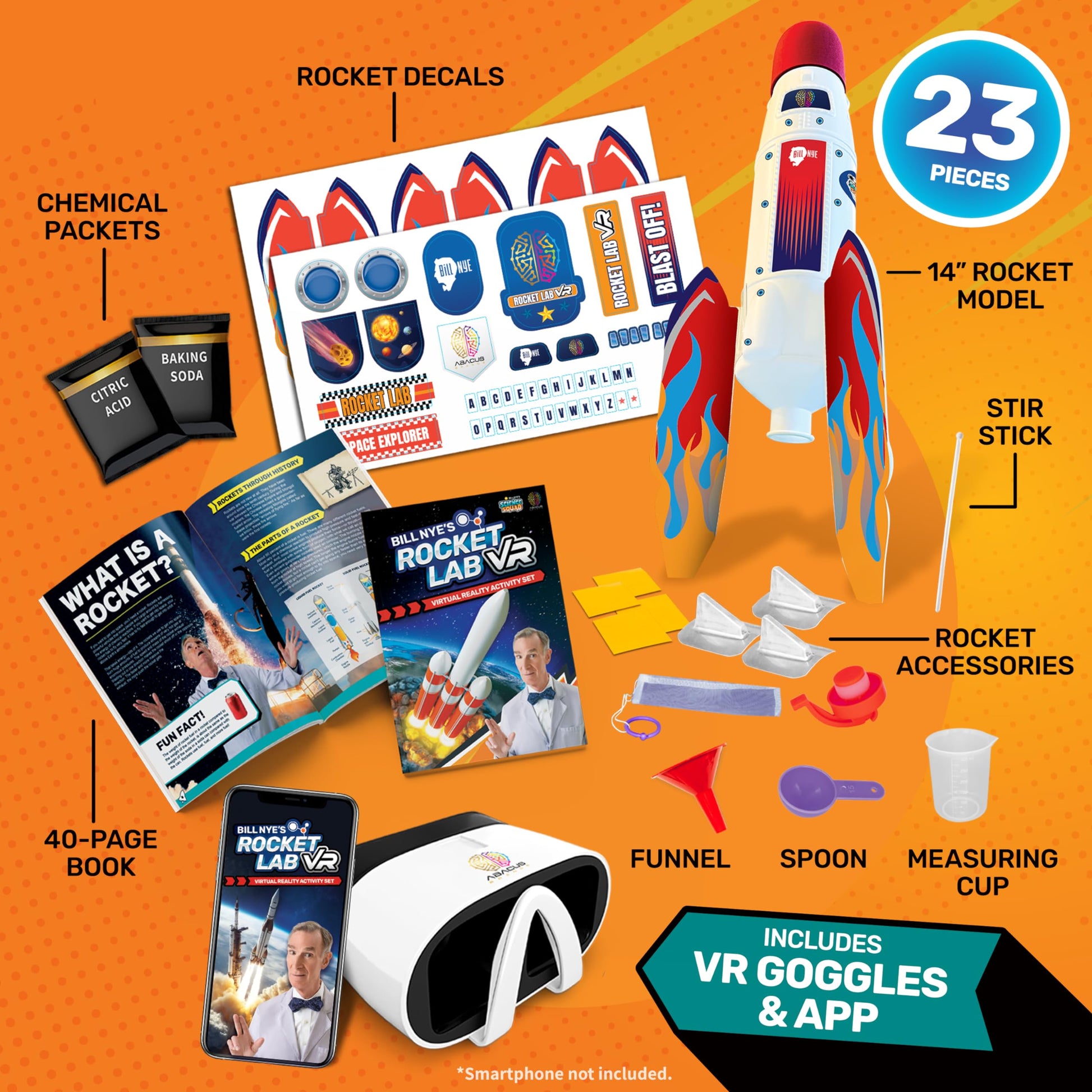 Abacus Brands Bill Nye's Science Squad - VR Rocket Lab Science Kit, Ages 8+