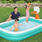 H2OGO! Inflatable Family Kiddie Pool, Dunk'n Splash 8'3" x 66" x 40" Outdoor Inflatable Swimming Pool with Basketball Hoop for Kids
