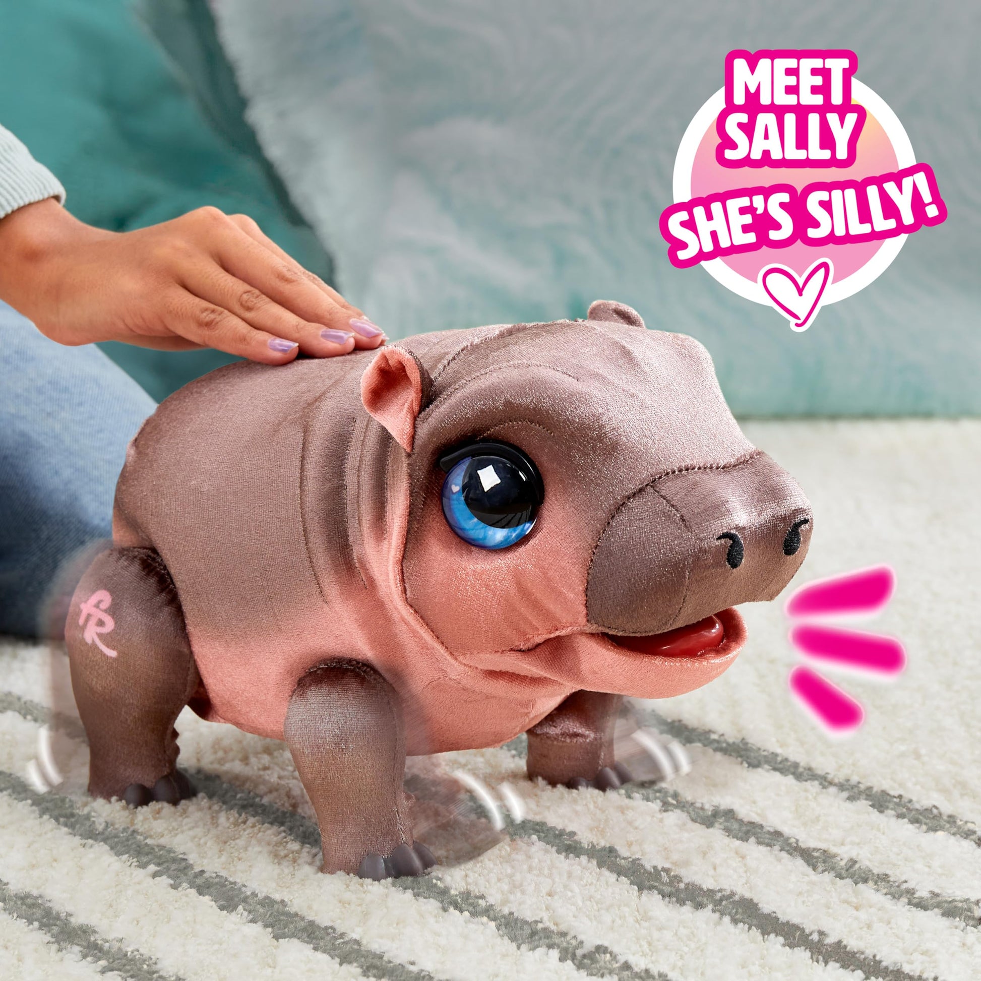 FurReal Sally The Silly Hippo Interactive Plush, Learns to Walk