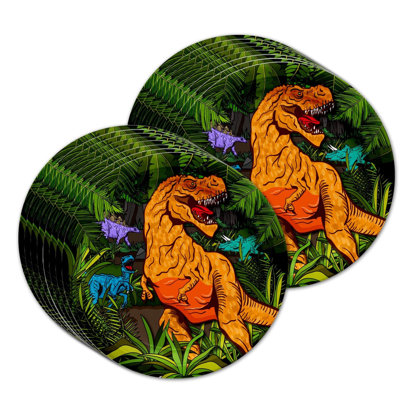 Roaring Dino Jurassic T-Rex Dinosaur Birthday Party Supplies - Dinosaur Decorations for Birthday Party - Dinosaur Birthday Set Plates, Napkins,