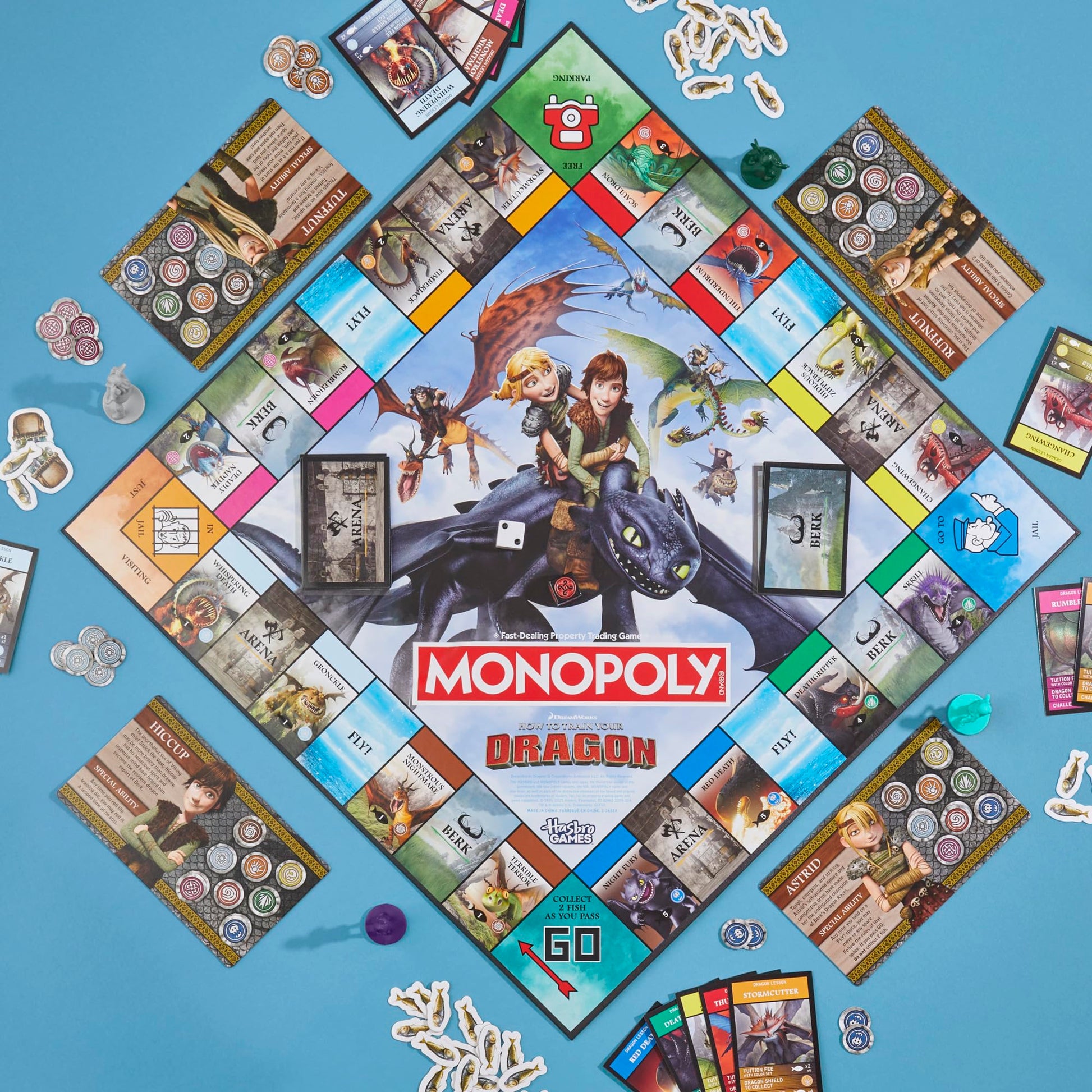 Monopoly DreamWorks How to Train Your Dragon Edition Board Game | Ages 8+ | 2 to 4 Players | 45 Mins. | Fun Family Games for Kids, Teens & Adults