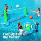 JOYIN Inflatable Volleyball Net & Basketball Hoops Pool Float Set; Balls Included for Kids and Adults, Summer Pool Game, Floaties, Volleyball Court
