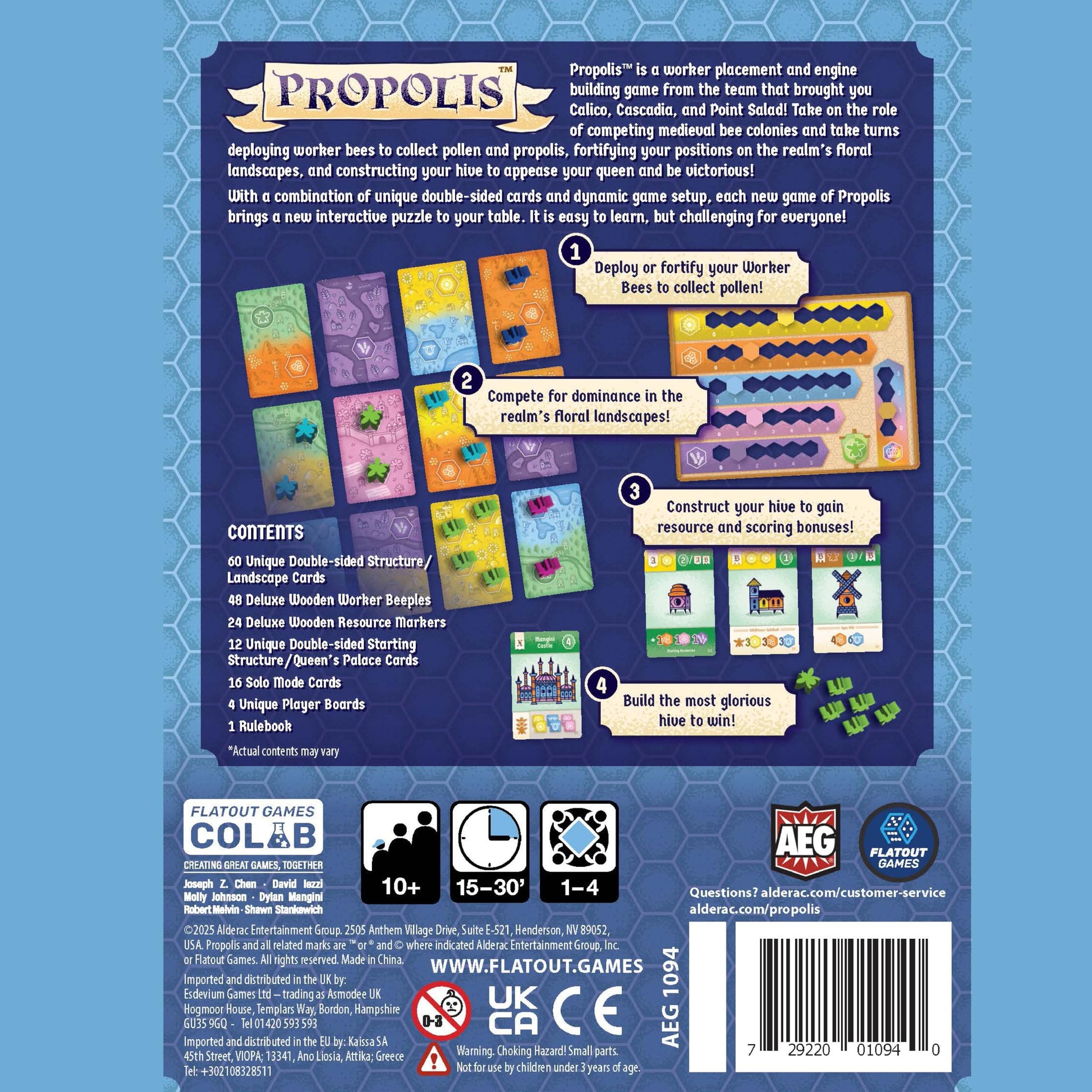 AEG & Flatout Games | Propolis - Big Engine Building Worker Placement Strategy Game in a Small Box | Deploy Bees, Build Hives | Ages 10+ | 1-4 Players