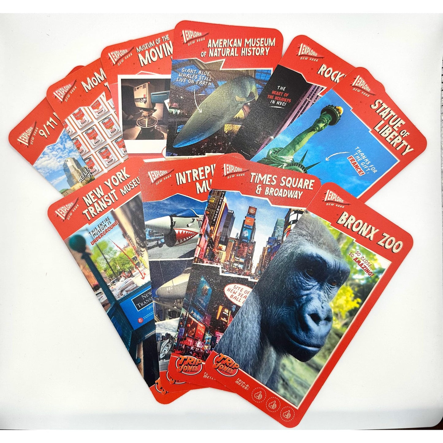 Trip Jones The Kids' Guide to New York City - Collectible Cards, Travel Spots to Play-Eat-See-Explore, Adventure & Learn, Storage Box, Stickers, Age