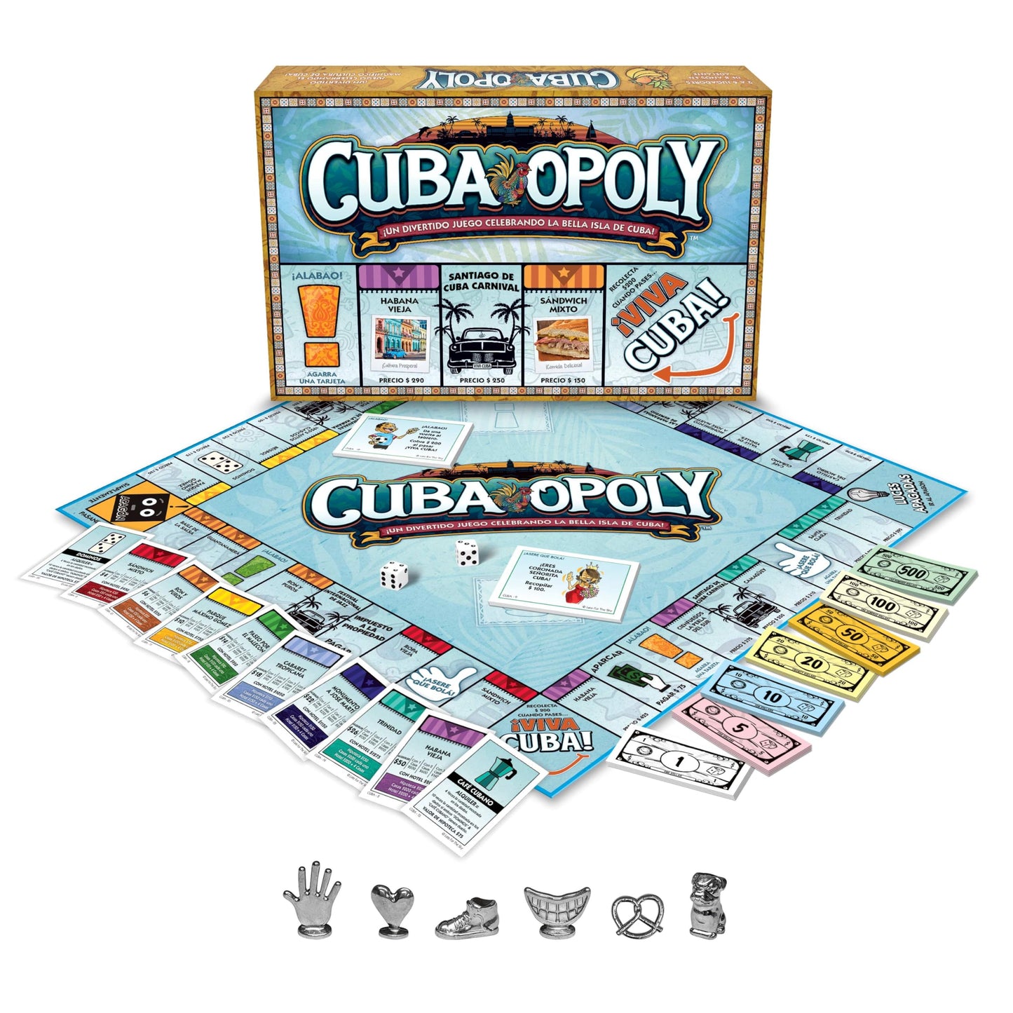 Late for The Sky Cuba-Opoly Family Board Game, Opoly-Style Strategy Fun for Ages 8+, 2-6 Players, Cuba Travel Theme Gift for Family Game Night